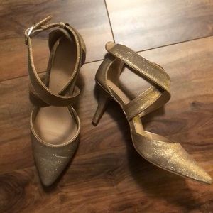 Kelly & Katie Gold Glitter Heels